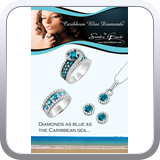 Full page featuring Sandra Biachi branded Caribbean Blue Diamonds.