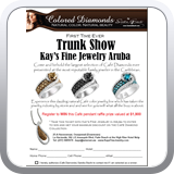 Trunk Show Flyer for Kay's fine jewelry in Aruba.